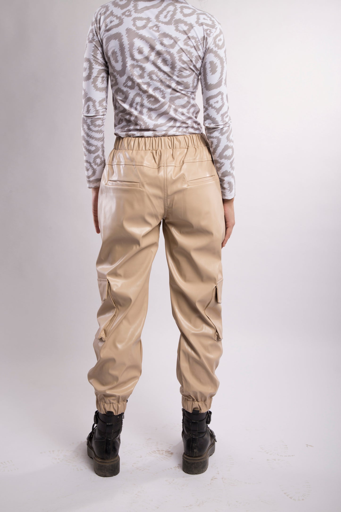 Leather cargo pant