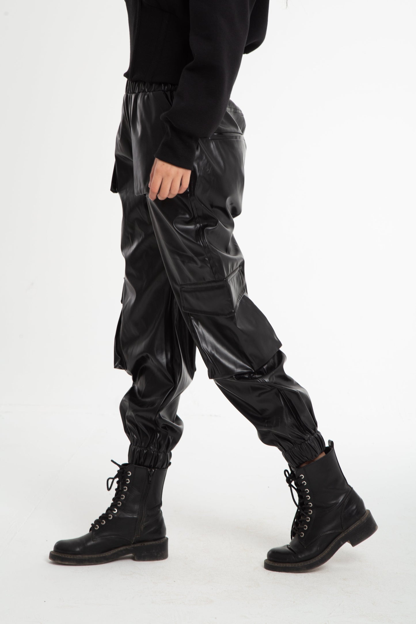 Leather cargo pant