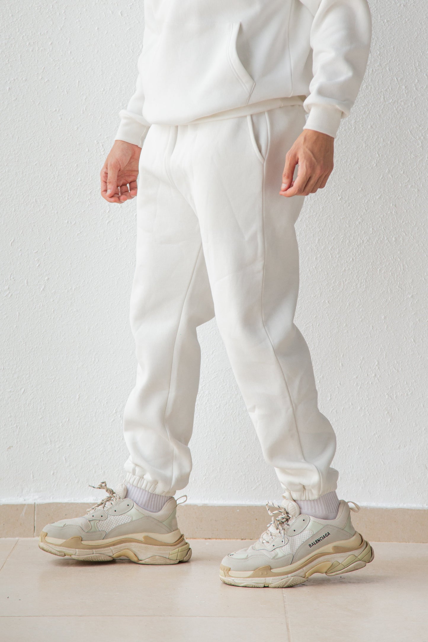 Basic Melton sweat pant with inside fleece