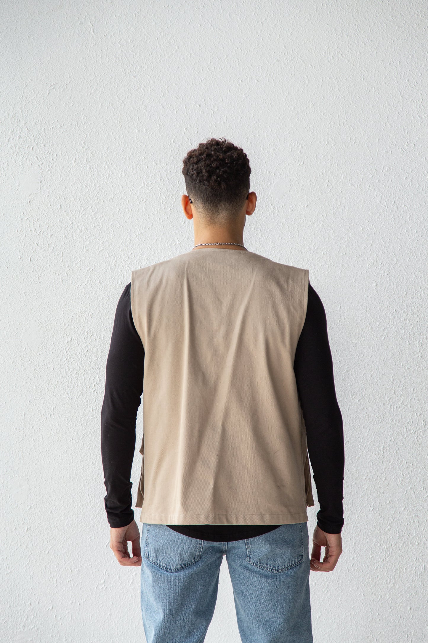 Gabardine cargo vest