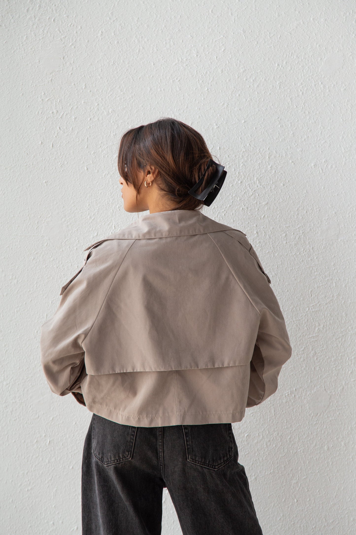 Cropped Trench Jacket light fabric