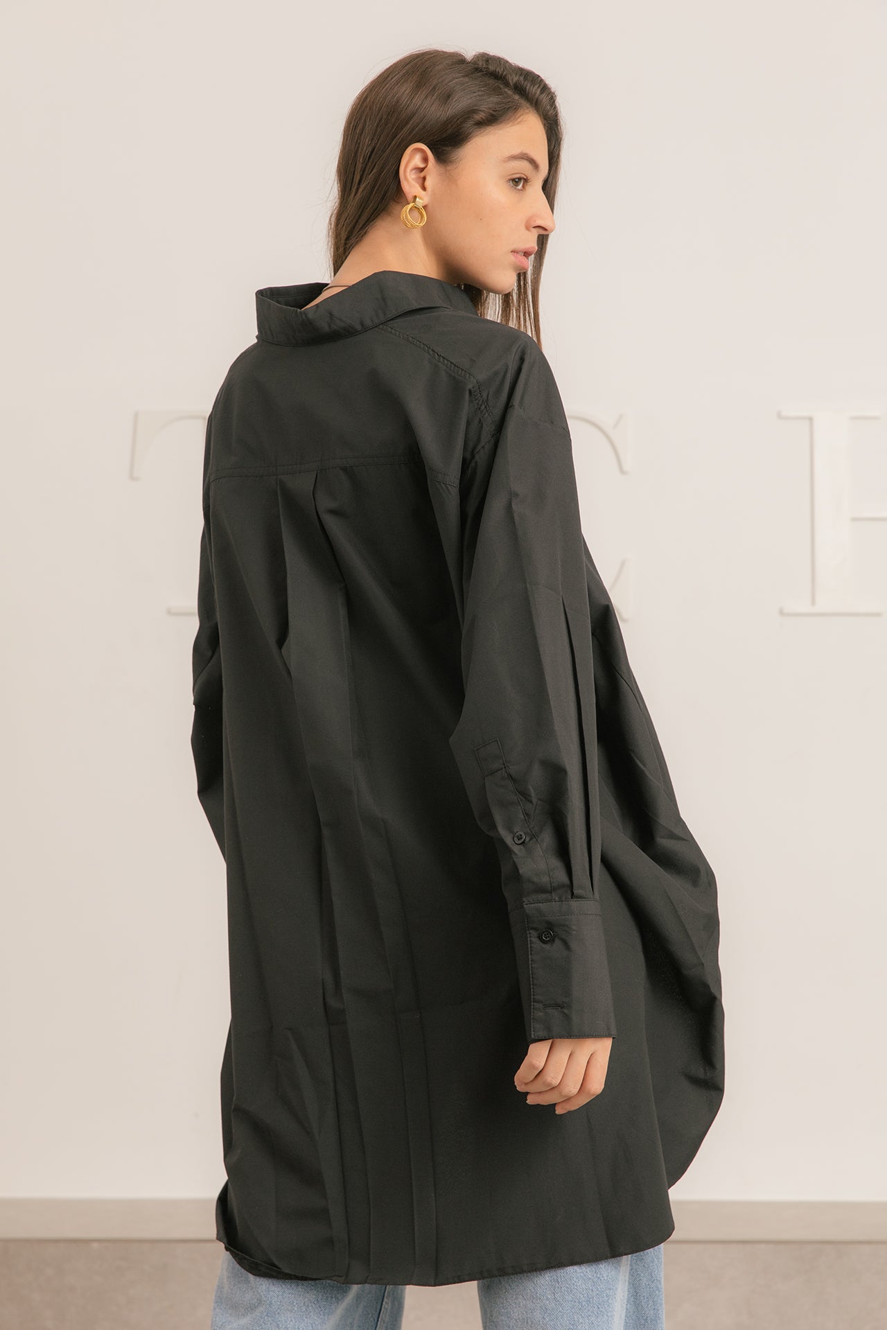 Oversized poplin shirt