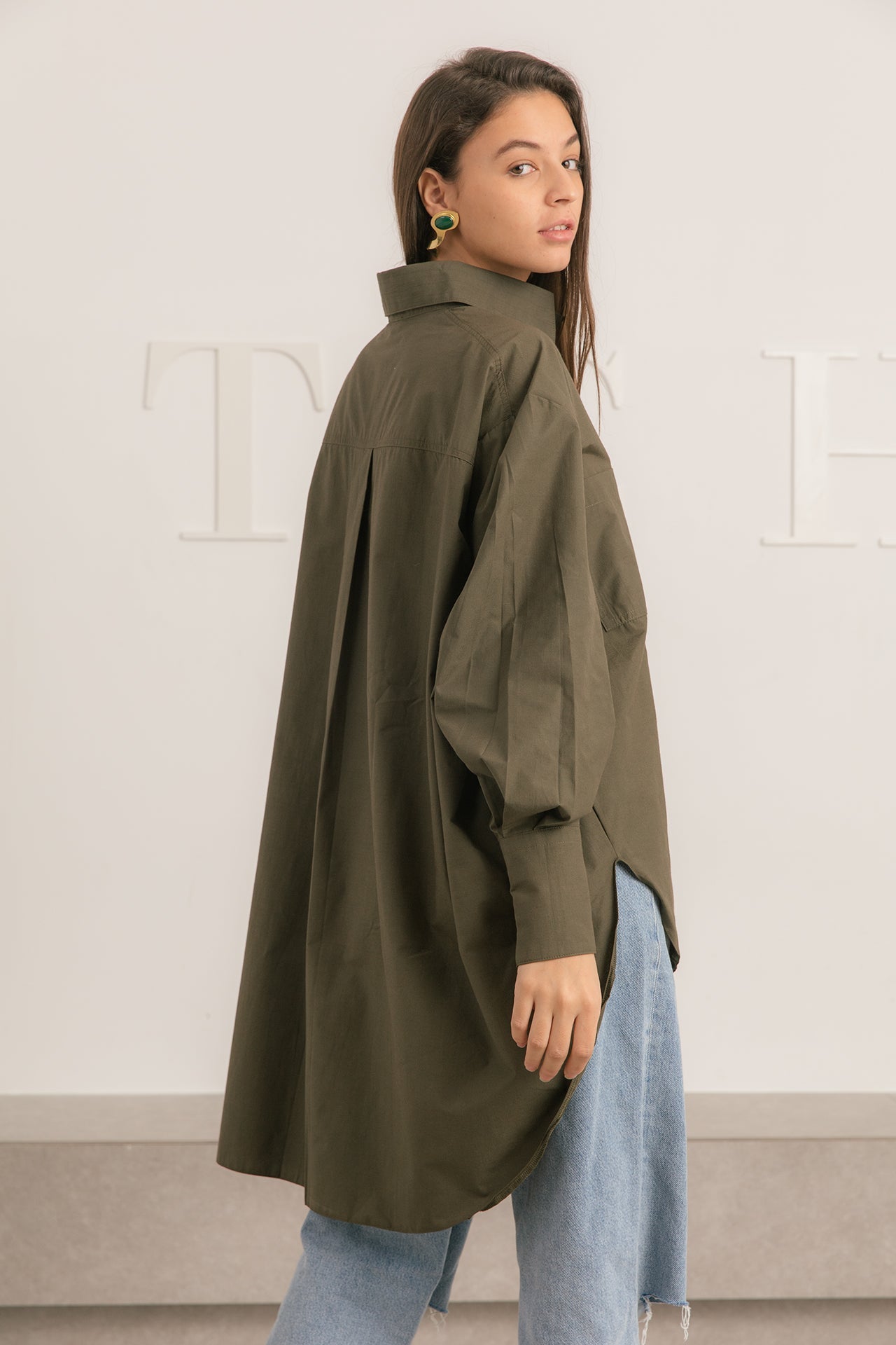 Oversized poplin shirt